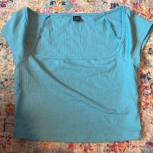 shein blue crop top